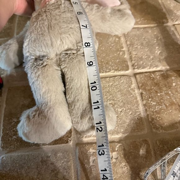 PBK Pottery Barn Kids Gray Pink Bow Bunny Rabbit Plush Stuffed Animal 12” - Picture 4 of 4